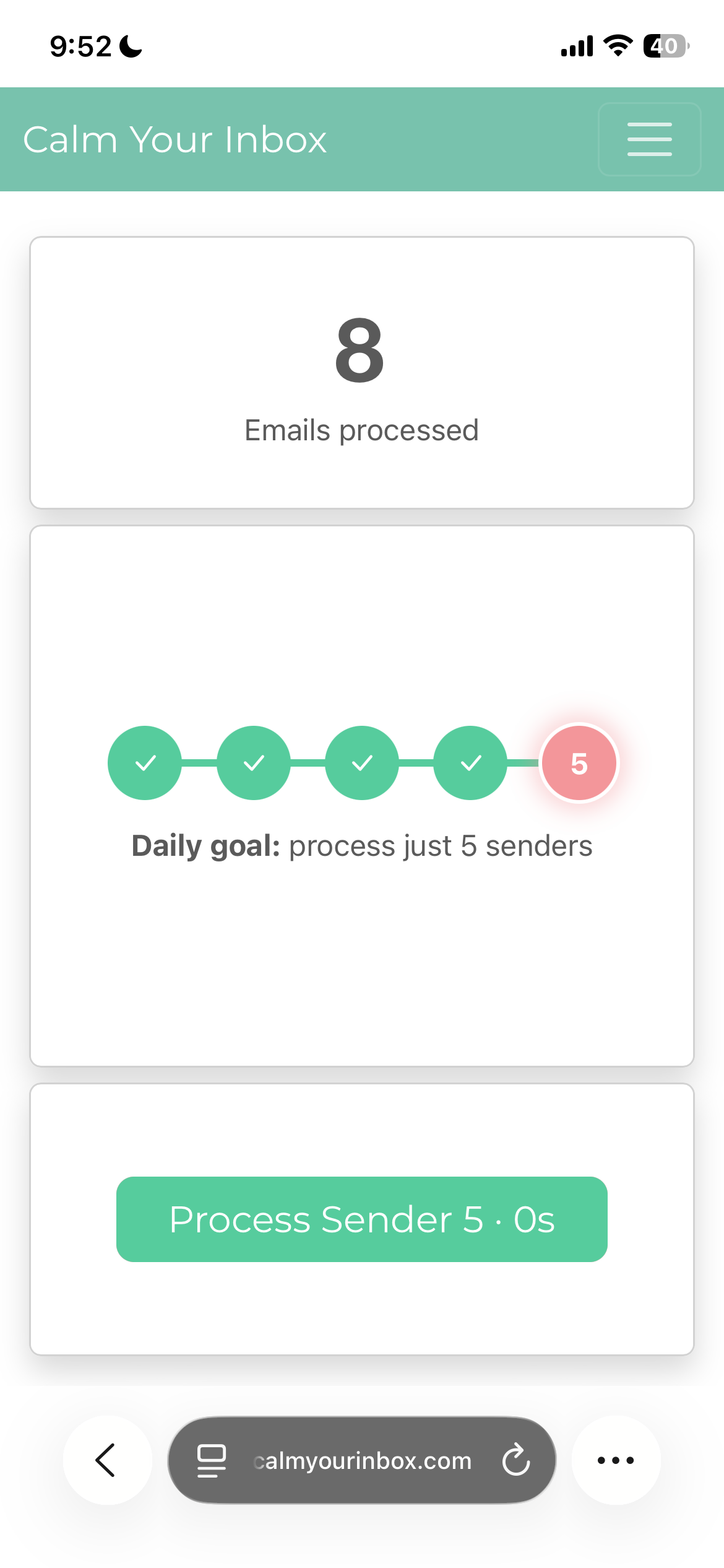 Handle one sender at a time